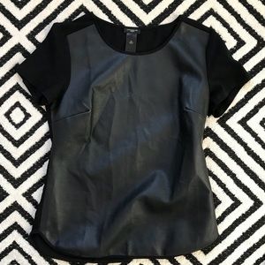 Ann Taylor | Faux Leather Tee